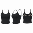 thumbnail image 6 of Top-kevin Women'S Sports Bra Set with Thin Straps, Solid Color Design and Built-In Bra Padding, Polyester Blend for Running, Cycling, Fitness, 6 of 8