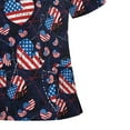 thumbnail image 4 of TIMIFIS Blouse d'Uniforme de Travail pour Femmes, Manches Courtes, Col en V, Bleu - Printemps, 4 of 4