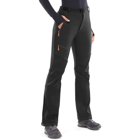 Pantalón de esquí para mujer Heathyoga, impermeable, aislante y con forro polar