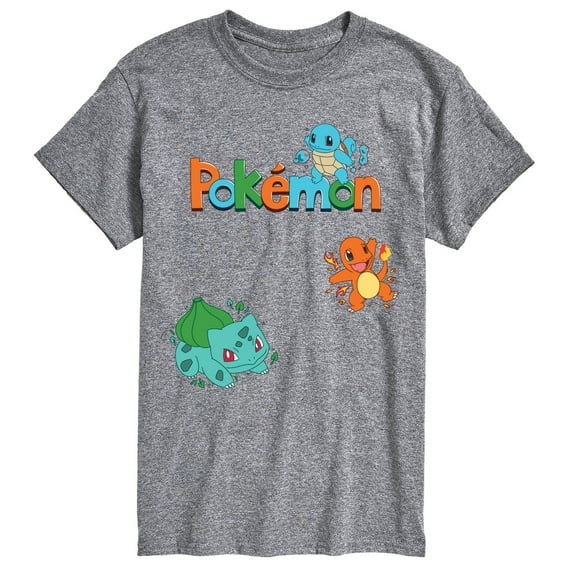 Pokémon - Bulbasaur, Charmander, Squirtle - Men's Short Sleeve Graphic T-Shirt