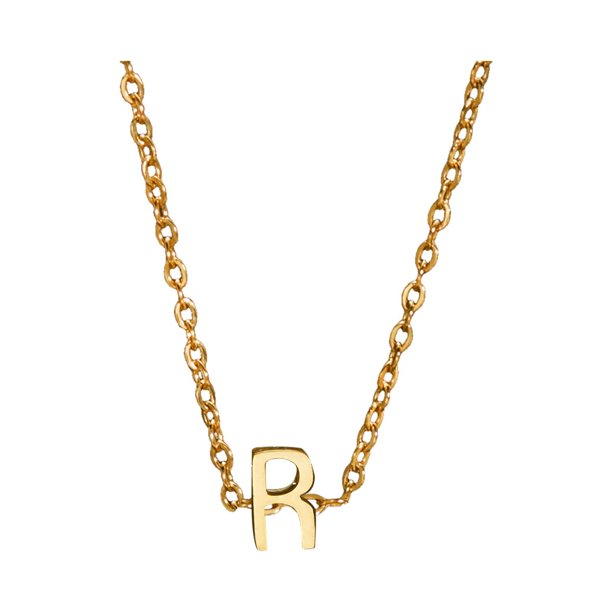 Un collar de oro con las iniciales de un nombre femenino de moda es un regalo para adolescentes femeninas