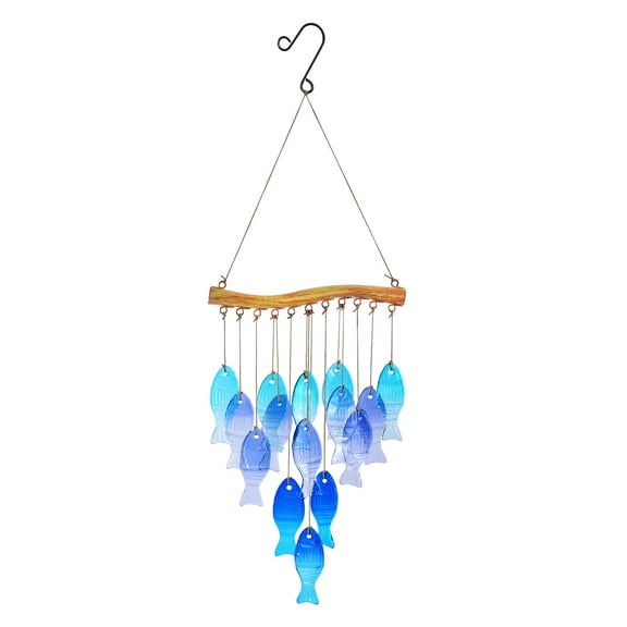 ZDM Glass Leaves Wind Chimes for Outdoor Memorial Decor - Unique Wind Chimes for Garden, Yard, Porch & Backyard, Durable Outside Decoration with Handcrafted Glass Design