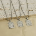 thumbnail image 3 of Stainless Steel Initial Card Pendant 18K Gold Plated 26 A-Z Square Letter Necklace For Women Fashion Jewelry FWZ, 3 of 5