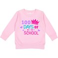 thumbnail image 2 of Inktastic 100 Days of School in Pink and Purple with Crown Toddler Sweatshirt, 2 of 4