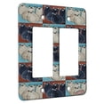 thumbnail image 1 of KuzmarK™ 2 Gang Rocker Wall Plate - Four Sealpoint Siamese Kitties Abstract Cat Pattern Art by Denise Every, 1 of 1