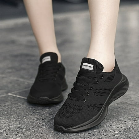 

Cathalem Fashion Summer Women Mesh Breathable Lightweight Flat Casual Comfortable Advantage Sneaker - Women s Black 6.5