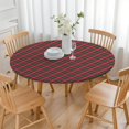 thumbnail image 3 of Red and Green Checkerboard Checkered Pattern Round Fitted Tablecloth with Elastic Edge,Dining Table Cover Waterproof,Outdoor Round Tablecloth for Camping,Dining,Indoor and Outdoor, 3 of 7