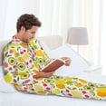thumbnail image 6 of Yiaed Avocado And Pineapple Print Men’s Pajamas Set - Long Sleeve Button Down Sleep Shirt and Pajama Bottoms Sleepwear Set Mens Pjs Sets Men's Pajama Bottoms-XX-Large, 6 of 7