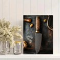 thumbnail image 2 of Qisvanset Framed Canvas Wall Art 12x16 Inch Engraved Chef Knife Father Day Christmas Gift Decor, 2 of 5