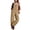 Khaki, variant on Womens Denim Overalls Loose Fit Barrel Leg Adjustable Strap Hip Hop Jean Jumpsuits