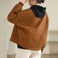 thumbnail image 6 of Jinhomg Hooded Quilted Coat for Women Casual Cozy Long Sleeve Button Down Puffer Jacket Fall Winter Lightweight Outerwear with Pockets Orange L, 6 of 7