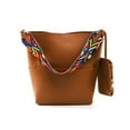 thumbnail image 1 of Bucket bag Women Leather Wide Strap Shoulder bag Handbag, 1 of 5