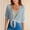 Gray plus size v neck blouse a1, variant on Women Plus Size V Neck 3/4 Sleeve Knot Front Blouse Casual Tops Vacation Fashion Clothes, Black M