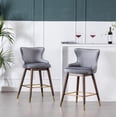 thumbnail image 3 of Roundhill Furniture Leland Fabric Upholstered Counter Height Wingback Stools, Set of 2, Gray, 3 of 15