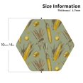 thumbnail image 2 of Honeii Cartoon Corn and Wheat Print Leather Coaster Set of 4, Ideal for Safeguarding Your Furniture from Drinks Spills and Effortless Cleanup-Hexagon, 2 of 6