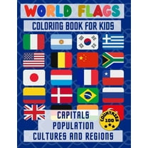 World Flags Coloring Book: : Color in flags for all countries of the world with color guides to help. ... creativity, stress relief and general fun with additional information for each country (Paperb