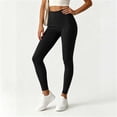 thumbnail image 5 of Yoga Pants for Womens - High Elastic Waist Solid Color Sport Workout Tight Long Pants S, 5 of 6