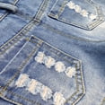 thumbnail image 6 of KIDSCOOL Girls Jeans Shortalls Jumpsuit 18M-5T Ripped Denim Overalls Shorts,Light Blue,4-5 Years, 6 of 8