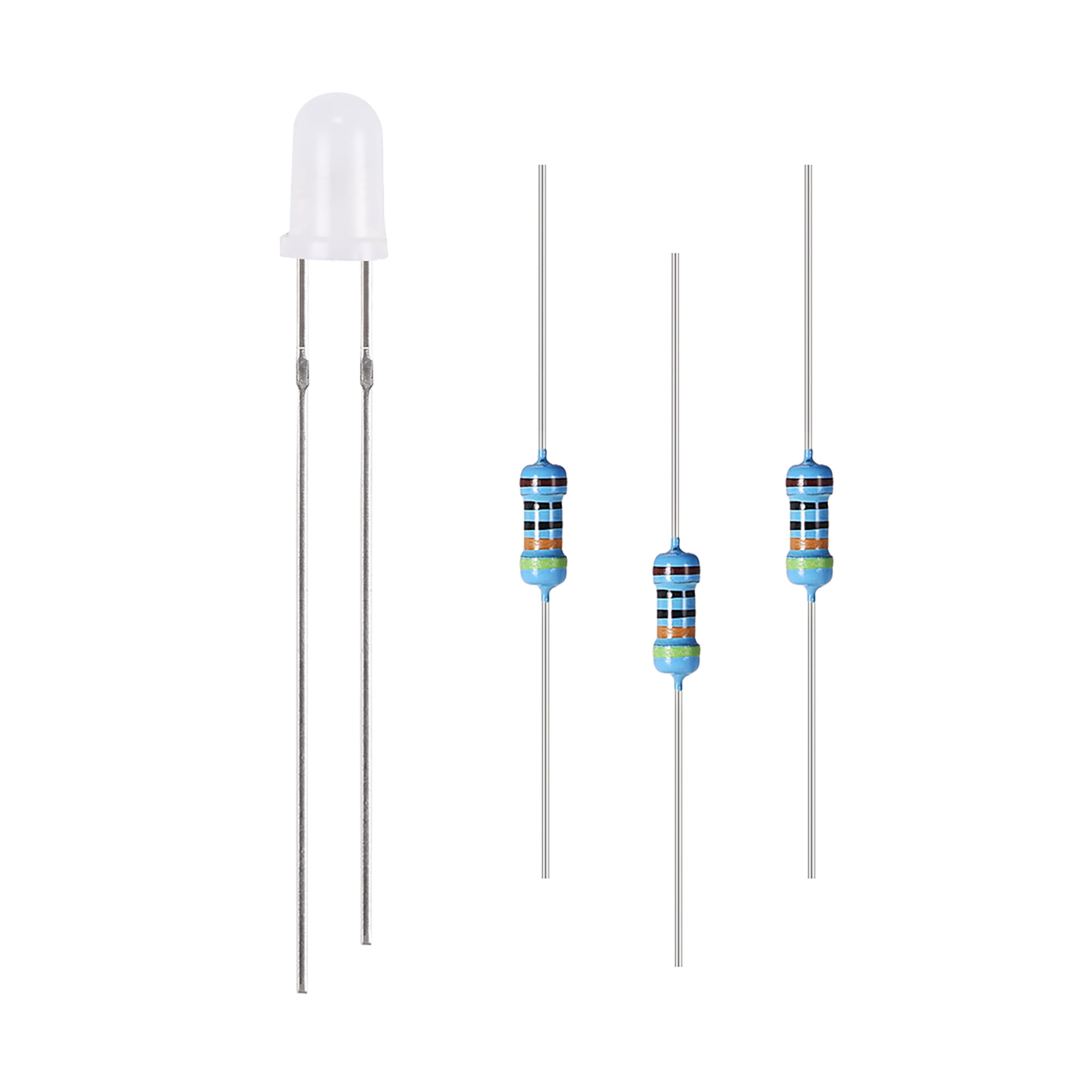 10 led 5mm flat top resistance 12v white blue red green yellow diodes 