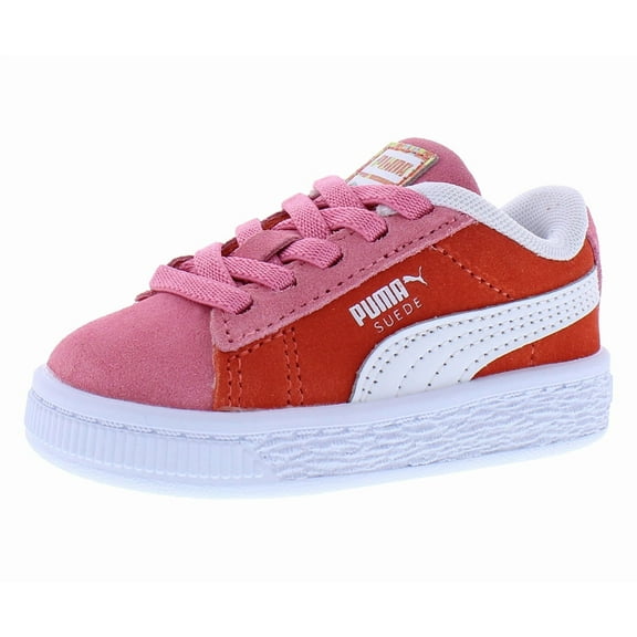 Puma Flower Alternate Closure Suede Infant/Toddler Shoes Size 8, Color: Bubblegum/Earth/White