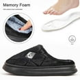 thumbnail image 6 of Men's House Slippers Furry Plaid cozy EVA Memory Foam Lightweight Casual Shoes Winter Warm Plush Non-slip Slippers big size (Black,42-43), 6 of 7