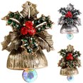 thumbnail image 2 of Christmas Brooch Retro Bell Alloy Brooch Pin Holiday Brooch Corsage Brooch Pin, 2 of 9