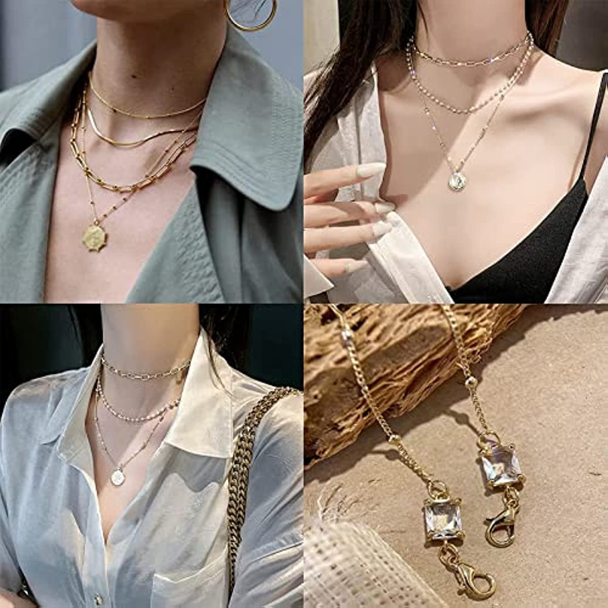 YOUBEIYEE 32.8 Feet/10M KC Gold Plated Brass Jewelry Making Chain Bulk  Women Necklace Chains Roll Beads Cable Link Chains for Jewelry Making DIY