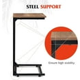 thumbnail image 6 of C-Shaped End Table, Small Side Tables for Sofa, Wide Couch Table That Slide Under, Laptop Snack Table for Living Room, Bedroom, Home Office, 6 of 9