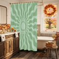 thumbnail image 5 of Bohemia Shower Curtain, Waterproof Shower Curtains for Bathroom, Retro Abstract Simple Sun Sunshine Aesthetic Green Washable Fabric Bathtub Curtain Set Bath Decor with 12 Hooks Standard 72"x72", 5 of 8