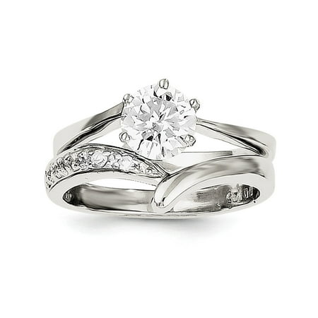Ice Carats 925 Sterling Silver 2 Piece Cubic Zirconia Cz Wedding Ice Carats 925 Sterling Silver 2 Piece Cubic Zirconia Cz Wedding Band Ring Size 6 00 Engagement