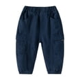 thumbnail image 2 of Toddler Joggers Cargo Sweatpants Elastic Waist Straight Baby Boys Long Pants Fall Lightweight Trousers with Pockets ﻿, 2 of 3