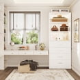 thumbnail image 2 of Homieasy 21.3 Inch Freestanding Closet System with 4 Wood Drawers and 3 Shelves for Walk-in Closet, Bedroom, White, 2 of 10