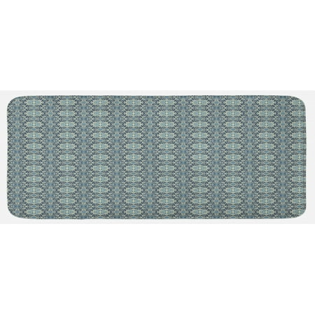 

Vintage Kitchen Mat Traditional Persian Flower Motifs with Influences Old Fashioned Tile Plush Decorative Kitchen Mat with Non Slip Backing 47 X 19 Dark Blue Cream by Ambesonne