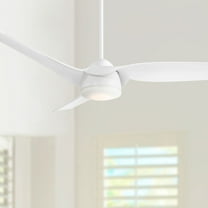 Casa Vieja 54" Sierra Modern Indoor Outdoor Ceiling Fan 3 Blade LED Light Remote Control White Finish Bedroom Patio Damp Rated