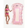 thumbnail image 2 of Justice 62" Inflatable Mesh Lounger Pool Float, Ages 6+, Retro Beach Design, Pink, 2 of 4