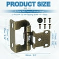 thumbnail image 2 of Uxcell Self-Closing Cabinet Hinges Semi-Overlay, Semi Concealed Flush Face Mount Cabinet Hinge with Screws Bronze Tone, 2 of 7