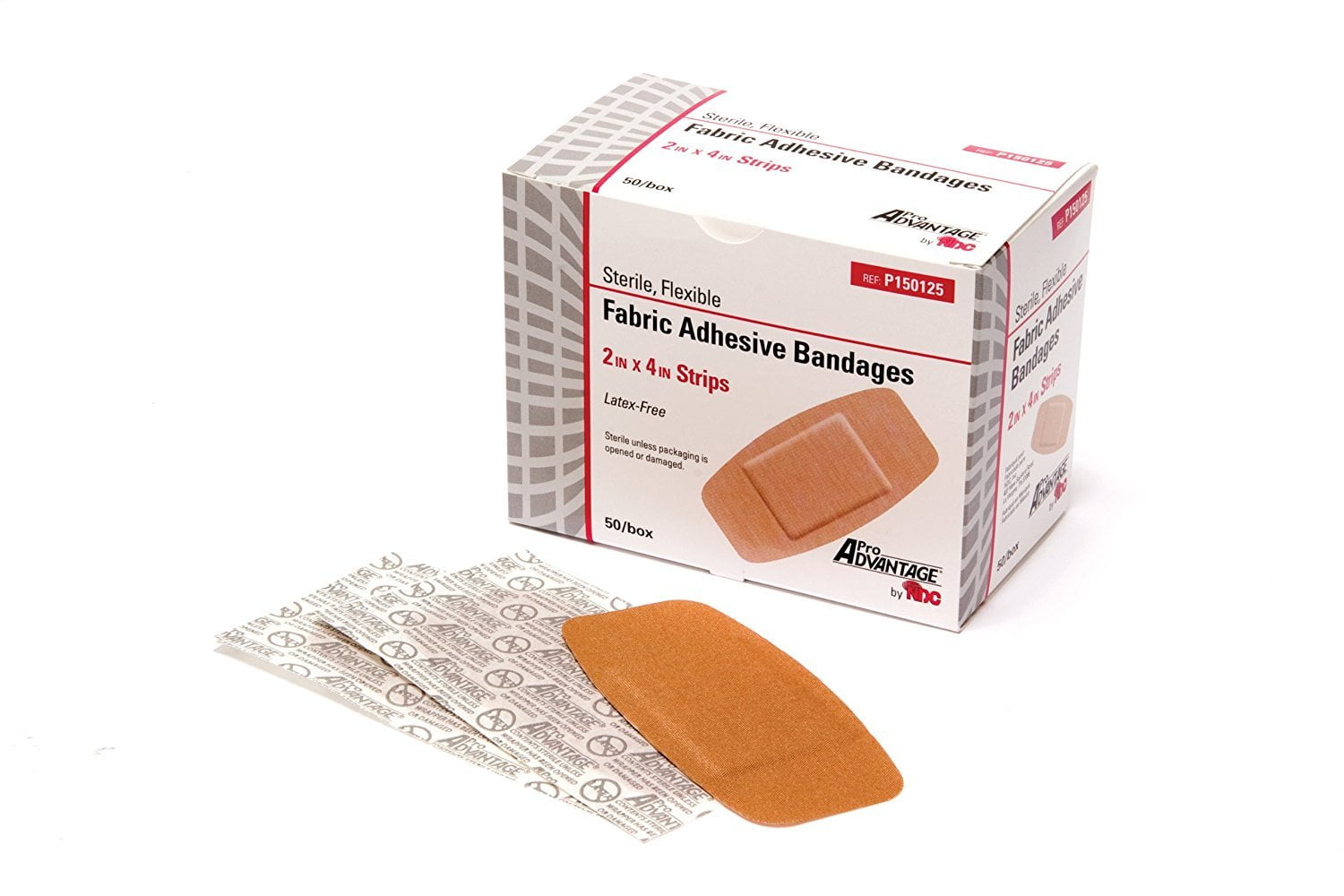 Pro Advantage P150125 Adhesive Bandage Strips 2 in. x 4 in. (Set of 3 Boxes  of 50)