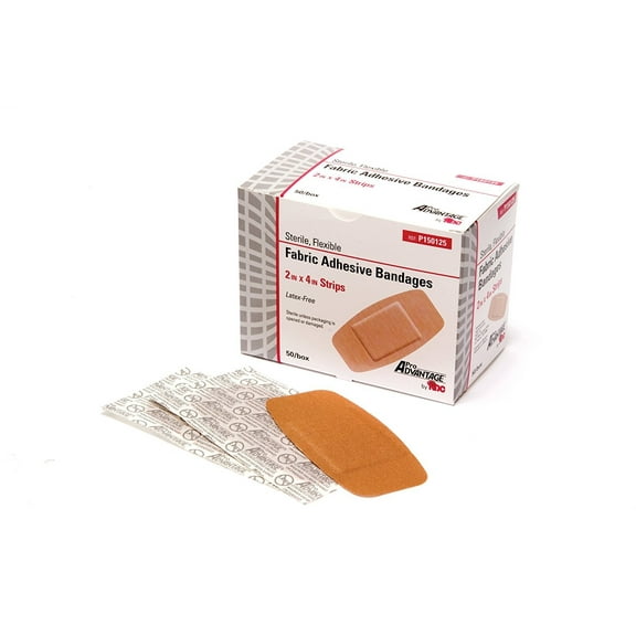 ProAdvantage Flexible Adhesive Bandages 2" x 4" | 50 Ct Fabric Band Aids | Bandages Large Wound Care | Adhesive Fabric Bandages | Cloth Band Aids | Adhesive Pads | Large Bandages for Wounds | Sterile