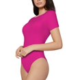 thumbnail image 2 of Easygdp Darkmagenta Women'S Waist-Cinching Short-Sleeved Onesie, Olastic Onesiet,Snaps At Bottom,Easy To Put On And Take Off - Large, 2 of 9