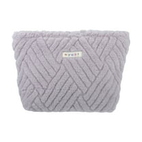 1 Pc Women Durable Travel Makeup Bag for Vacation Camping Wedding Gym Purple Flannel