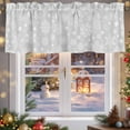 thumbnail image 5 of Kitchen Cafe Valance Curtain for Small Windows,Xmas Snowflakes on Gray Rod Pocket Short Valances,42x18in, 5 of 9