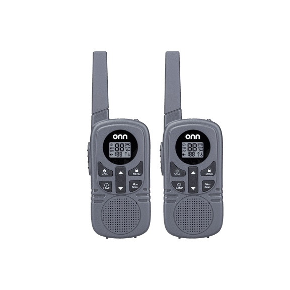 onn Walkie Talkies 16 mile Range With Two Way Radios, LED Light, 121 Privacy Channels, 2 Count