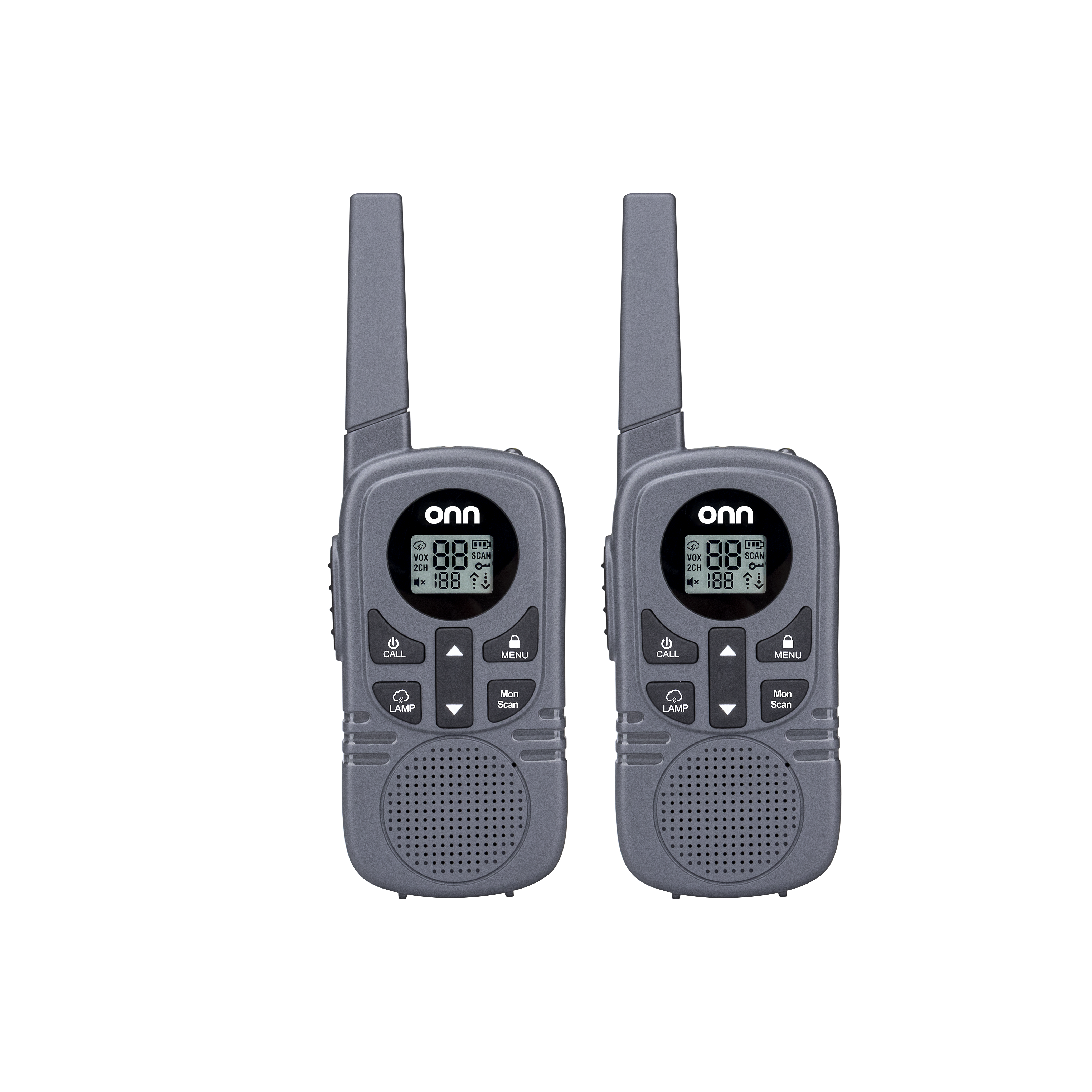 onn Walkie Talkies 16-Mile Range 2-Pack