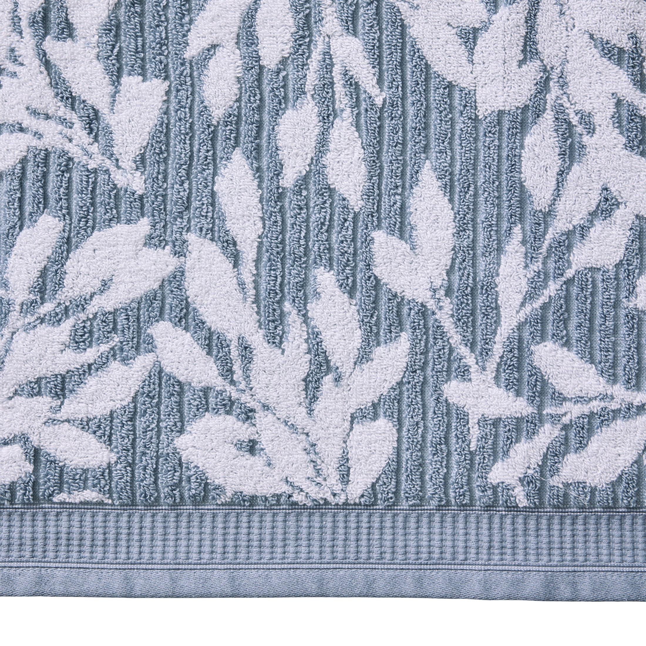 Better Homes & Gardens Signature Soft Floral 6 Piece Towel Set,Blue Silver/Arctic White