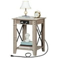 thumbnail image 2 of HOOBRO Set of 2 Industrial End Table with USB Ports with Storage Shelves Living Room BG45UBZP201, 2 of 15