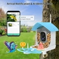 thumbnail image 2 of Bird Feeder with Camera, Smart AI Bird Breed Recognition, Birds Motion Detection with Real-Time Notice, 2K Auto Capture Bird Watching WiFi Camera, Solar-Powered Outdoor Charging Bird House,Green, 2 of 13