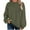 Army Green, variant on hotojiny Womens Oversized Sweatshirt Long Sleeve Crewneck Casual Tops Fall Winter Textured Loose Pullover Shirts