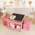 thumbnail image 4 of Studyset Kids Art Table and Chair Set, 3 in 1 Activity Table with 2 Chairs, Bookshelves, Drawers and Detachable Tabletop, Toddlers Craft Table Art Desk for Home Daycare Playroom, 4 of 7