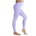 thumbnail image 3 of Jinhomg Women's Yoga Pants High Waist Tummy Control Leggings Solid Color Seamless Stretch Butt Lift Workout Pants Purple XL, 3 of 9