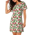 thumbnail image 2 of Easygdp Watermelons Camisón de manga corta para mujer, informal, estampado, 2 of 6
